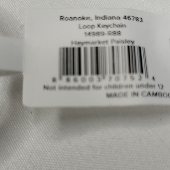 NEW VERA BRADLEY Haymarket Paisley loop snap valet ring Keychain BLUE PINK NWT - Picture 3 of 4
